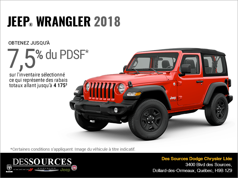 Conduisez un Jeep Wrangler 2018!