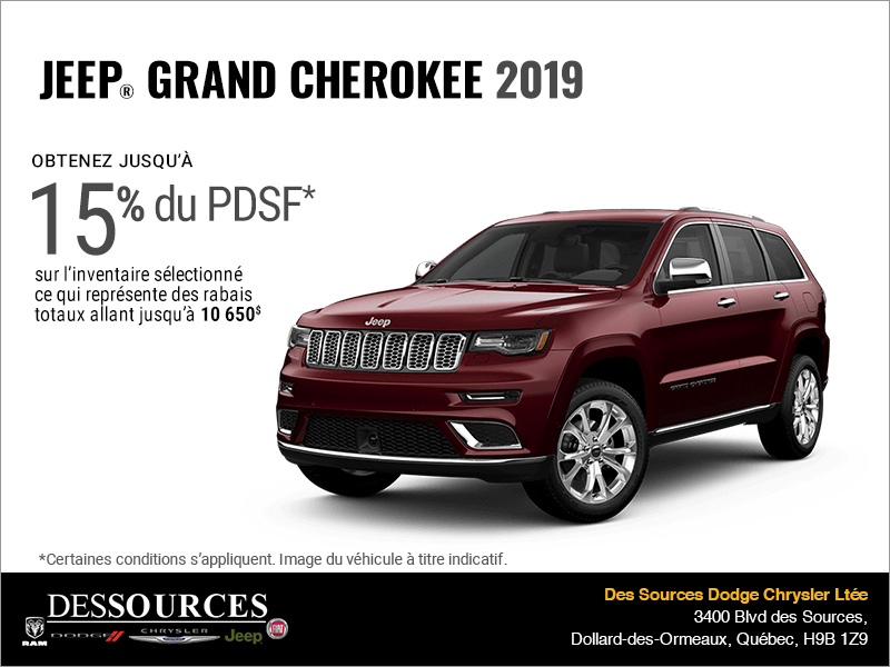 Conduisez un Jeep Grand Cherokee 2019!