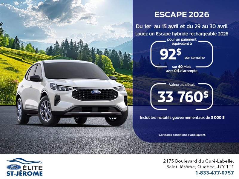 Ford Escape Hybride 2026