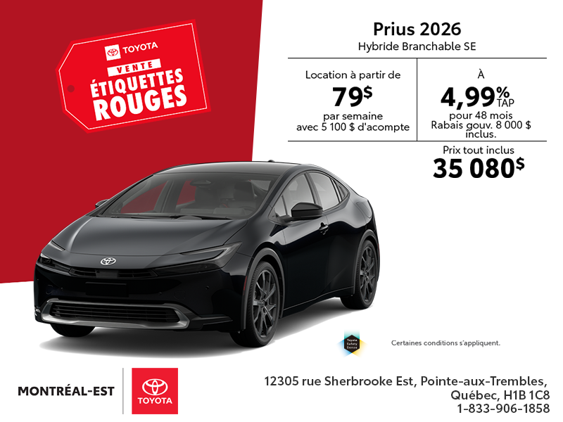 Toyota Prius Hybride Branchable SE 2026