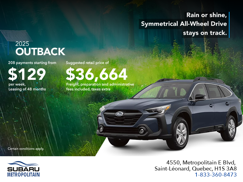 Get the 2025 Outback today!