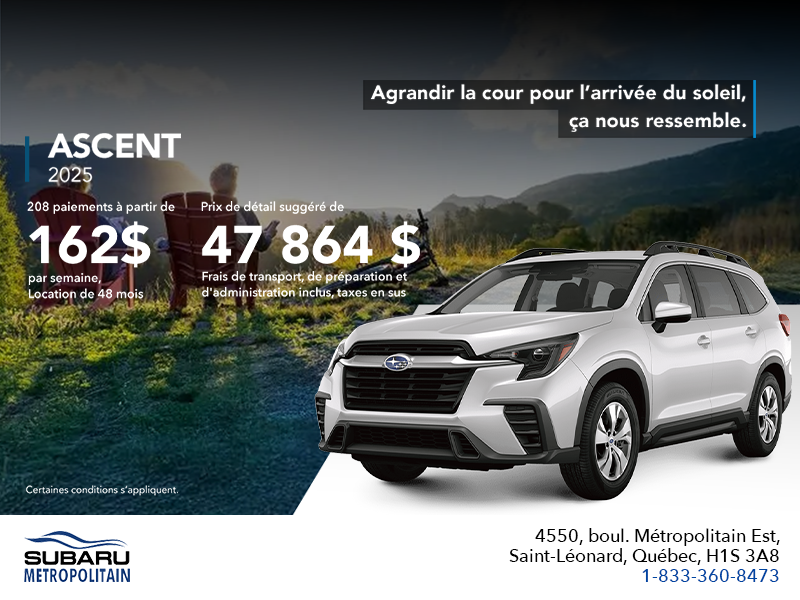Procurez-vous le Ascent 2025!