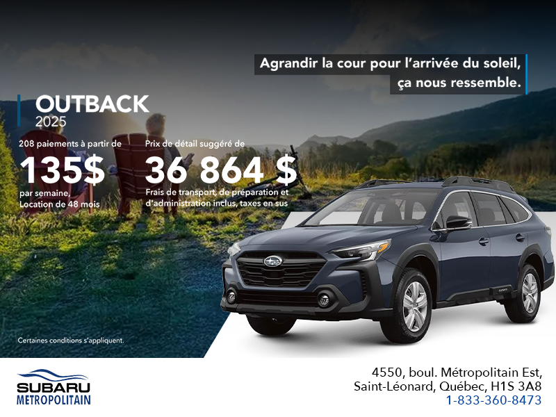 Procurez-vous le Outback 2025!