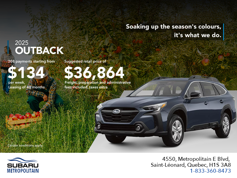 Get the 2025 Outback today!