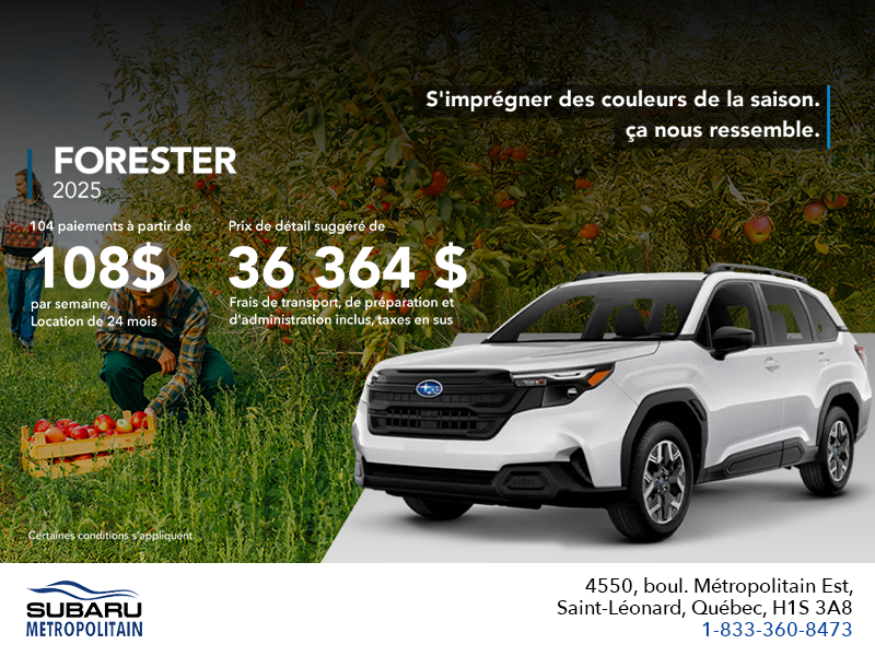 Procurez-vous le Forester 2025!