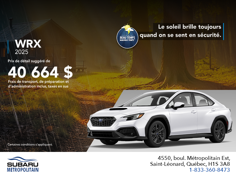 Procurez-vous la WRX 2025!