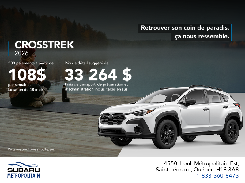 Procurez-vous le Crosstrek 2026!