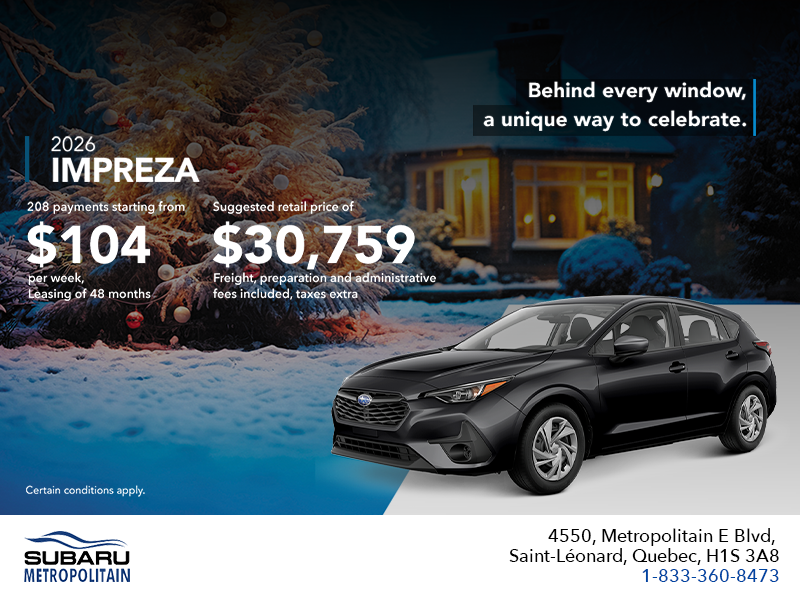 Get the 2026 Impreza!