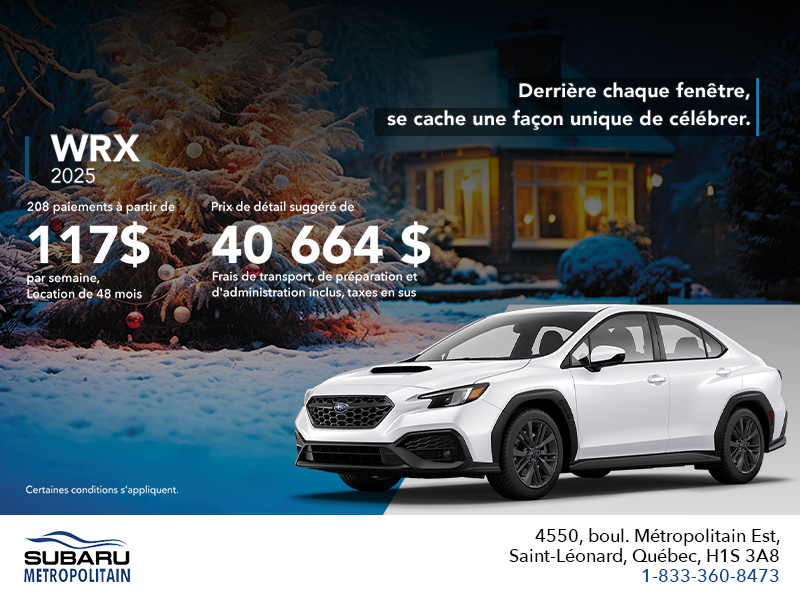 Procurez-vous la WRX 2025!