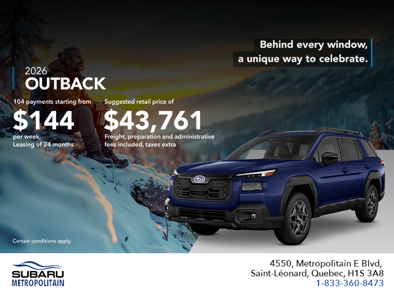 Get the 2026 Outback today!