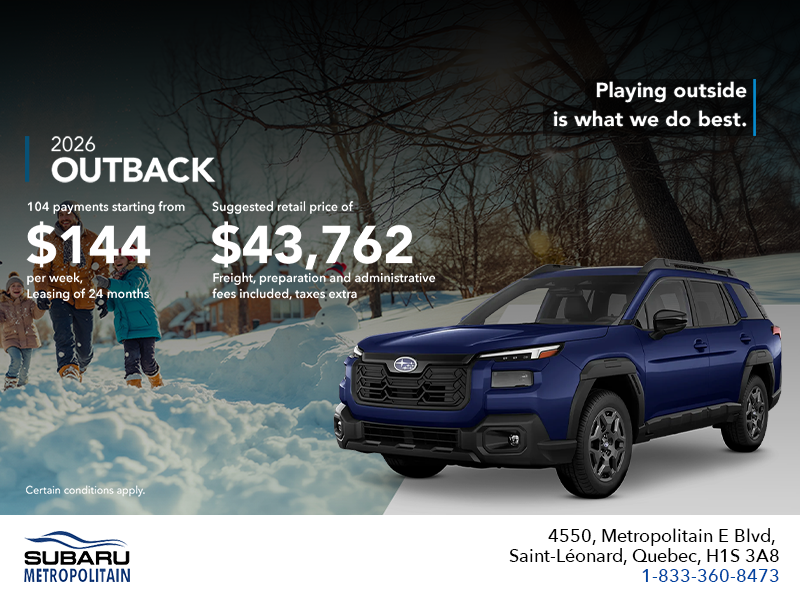 Get the 2026 Outback today!