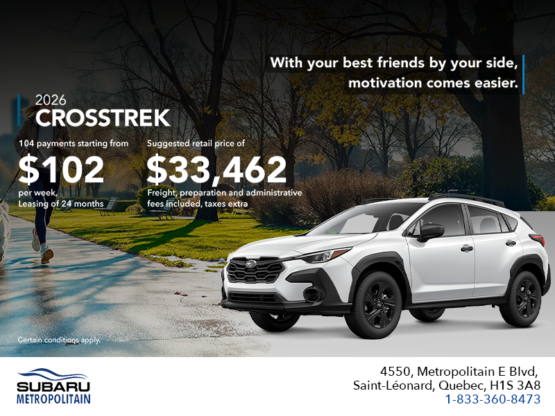 Get the 2026 Crosstrek today!