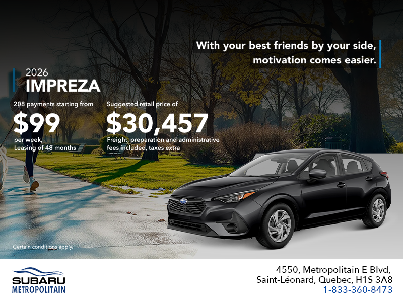 Get the 2026 Impreza!