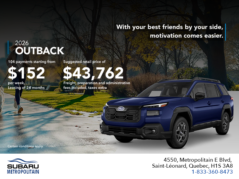 Get the 2026 Outback today!
