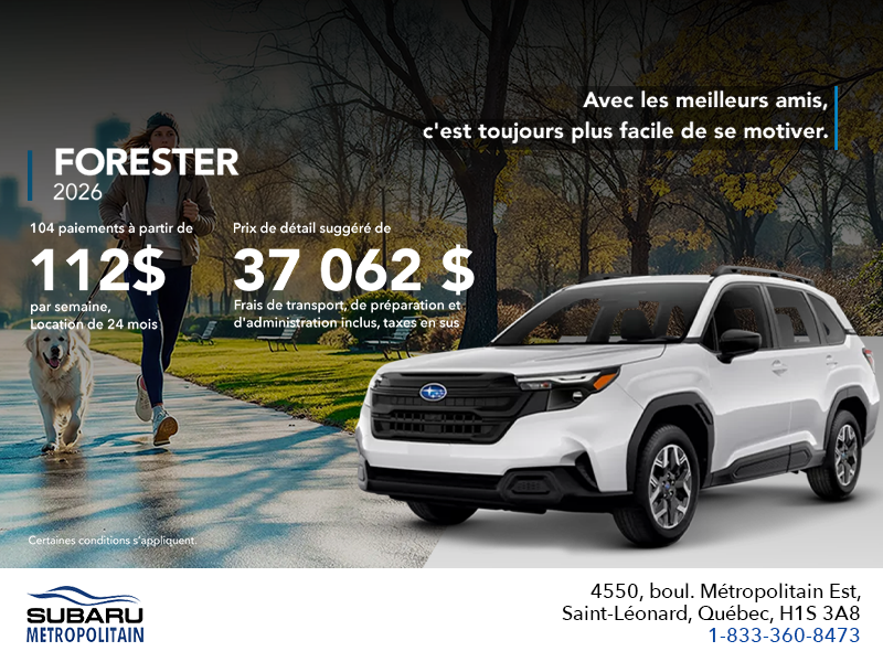 Procurez-vous le Forester 2026!