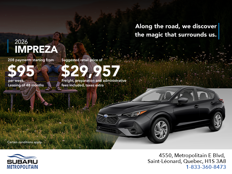 Get the 2026 Impreza!