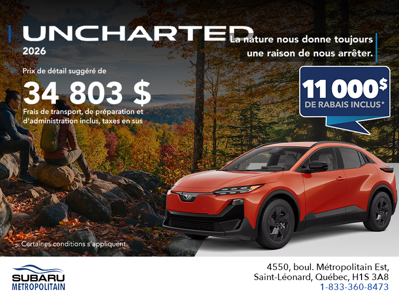 Subaru Uncharted 2026