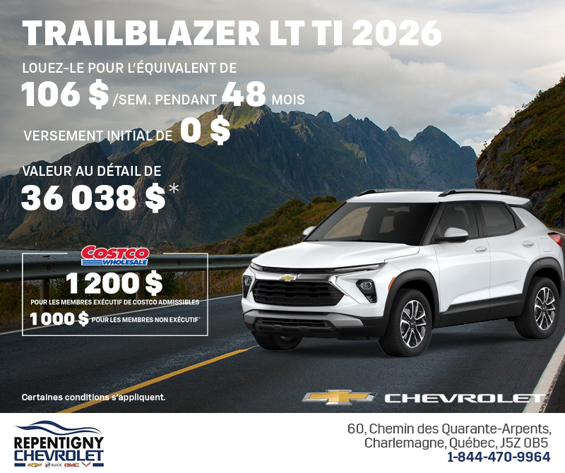 Le Chevrolet Trailblazer LT TI 2026