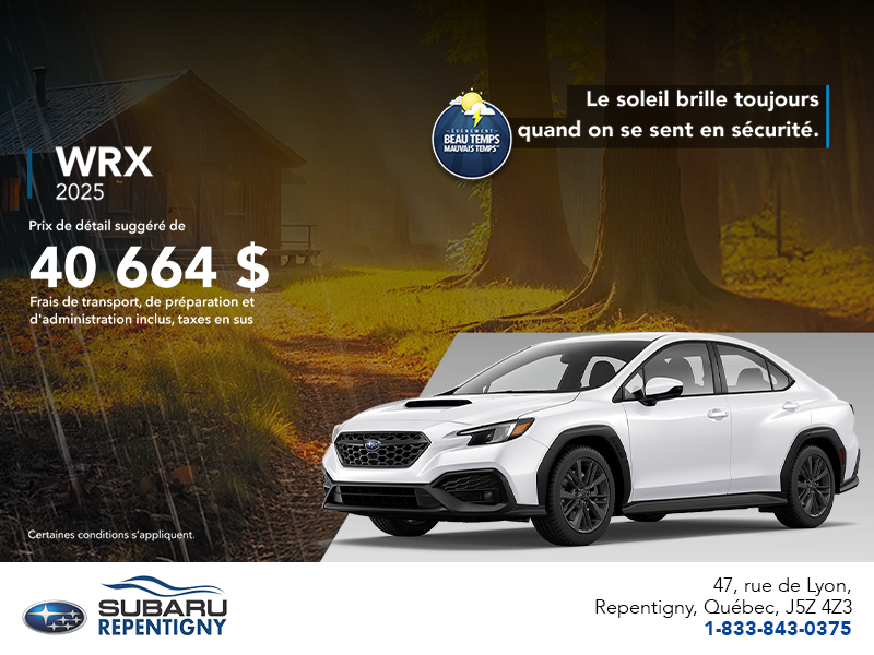Procurez-vous la WRX 2025!