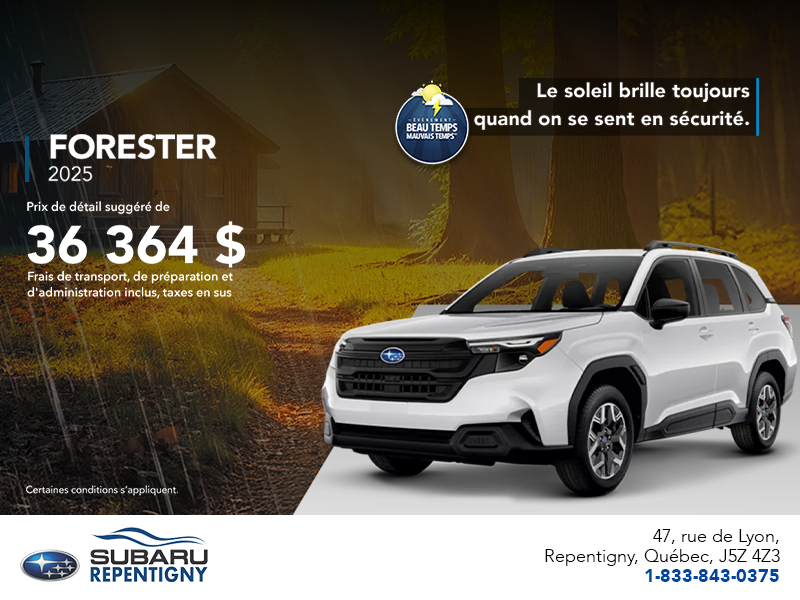 Procurez-vous le Forester 2025!