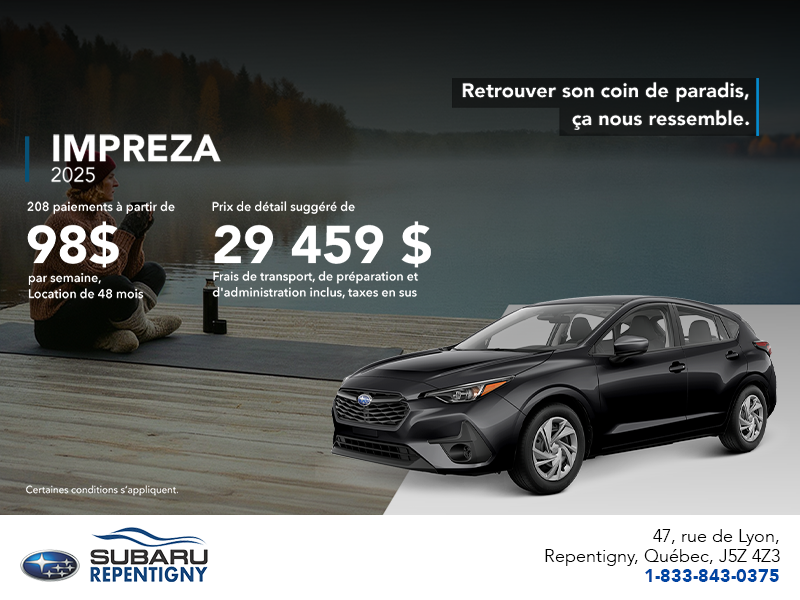 Procurez-vous la Impreza 2025!