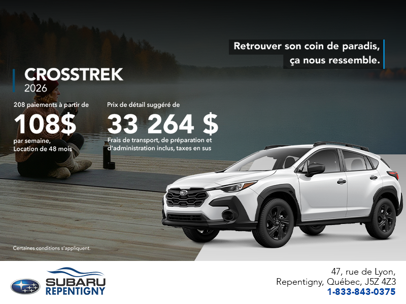 Procurez-vous le Crosstrek 2026!
