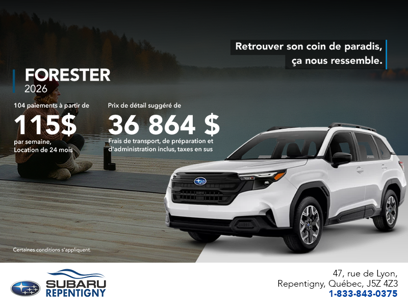 Procurez-vous le Forester 2026!