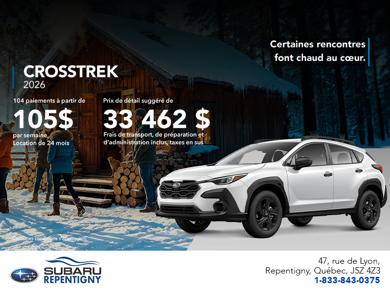 Procurez-vous le Crosstrek 2026!