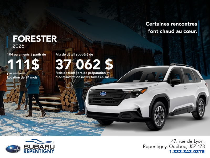 Procurez-vous le Forester 2026!