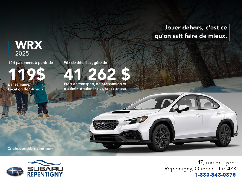 Procurez-vous la WRX 2026!