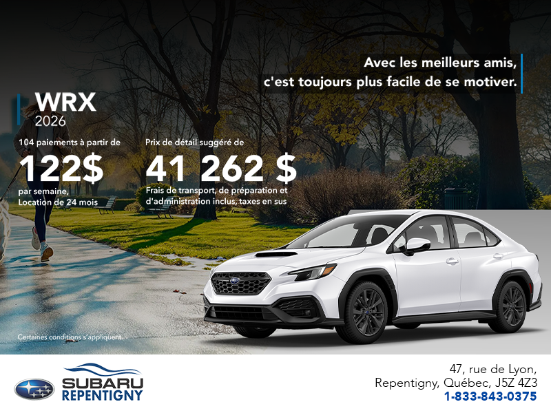 Procurez-vous la WRX 2026!