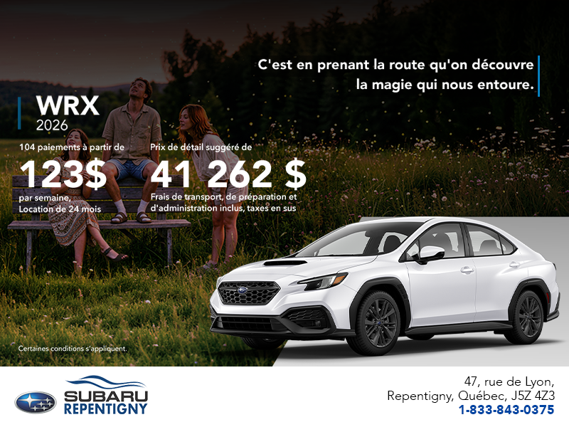 Procurez-vous la WRX 2026!