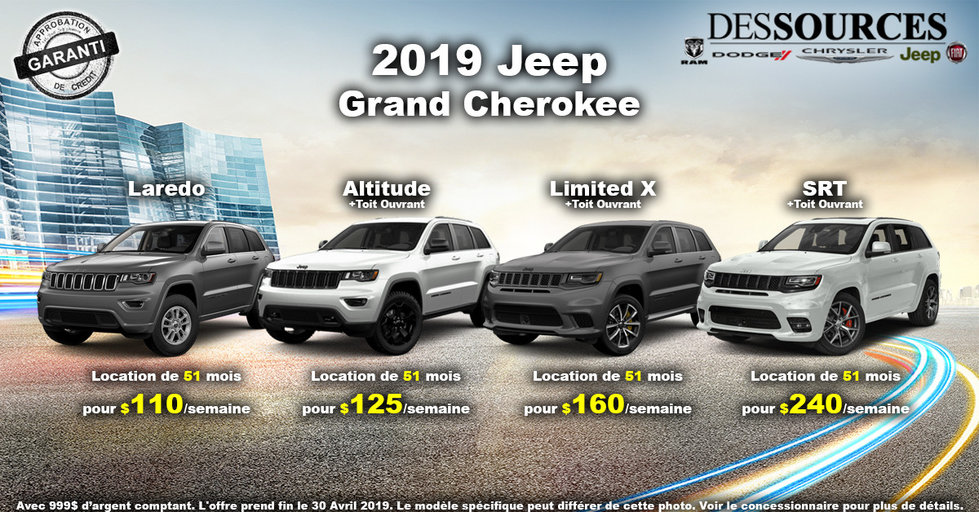 Conduisez un Jeep Grand Cherokee 2019!